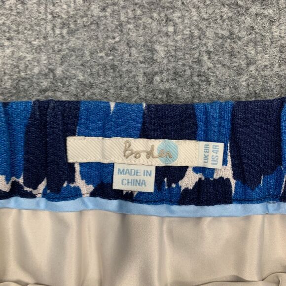 Boden Skirt Women 4 R Blue Millie A-Line Abstract Print Stretch Waistband Lined - Picture 3 of 11
